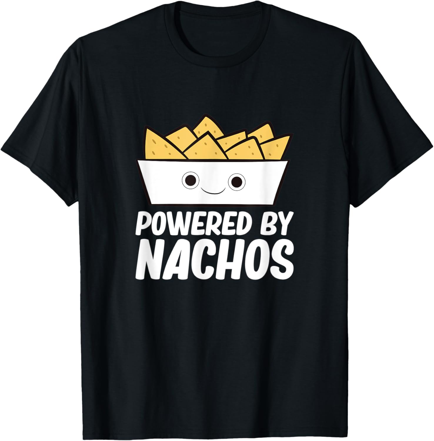 Powered By Nachos - Nacho Mexico Fast Food Funny Nachos T-Shirt - T-Shirt | Black