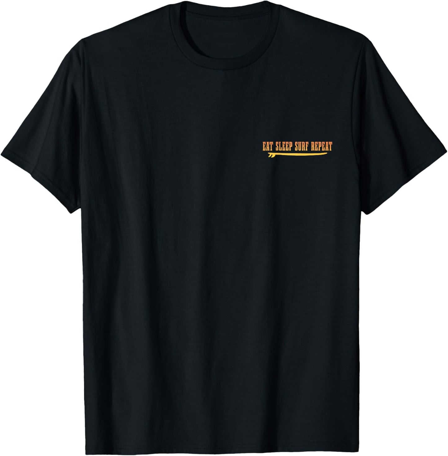 Eat Sleep Surf Repeat Surfer Surfboard Vintage Surfing T-Shirt - T-Shirt | Black