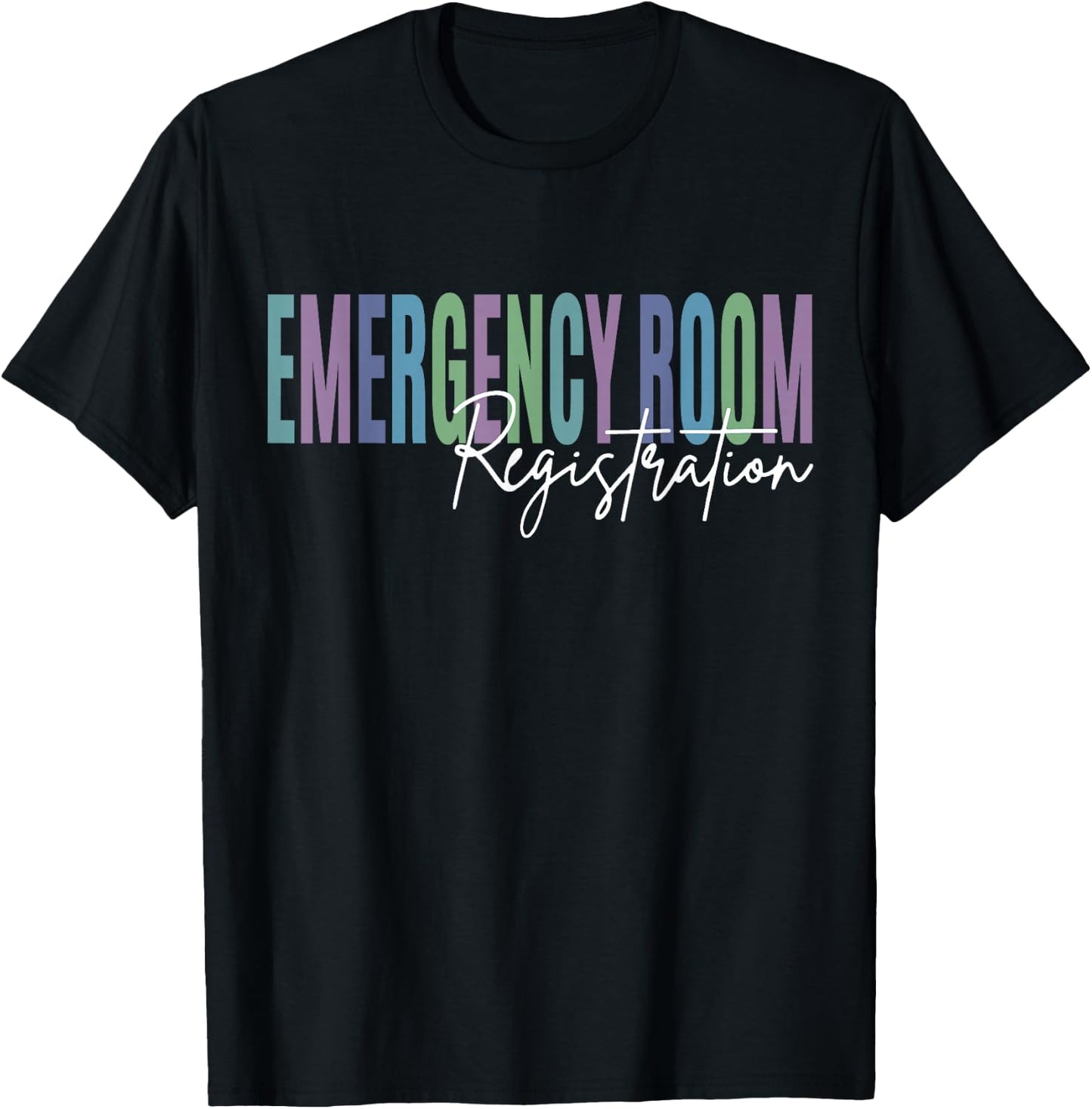 Emergency Room Registration ER Nurse - Black, -Adults, Short Sleeve, Regular Fit, Small T-Shirt - T-Shirt | Black