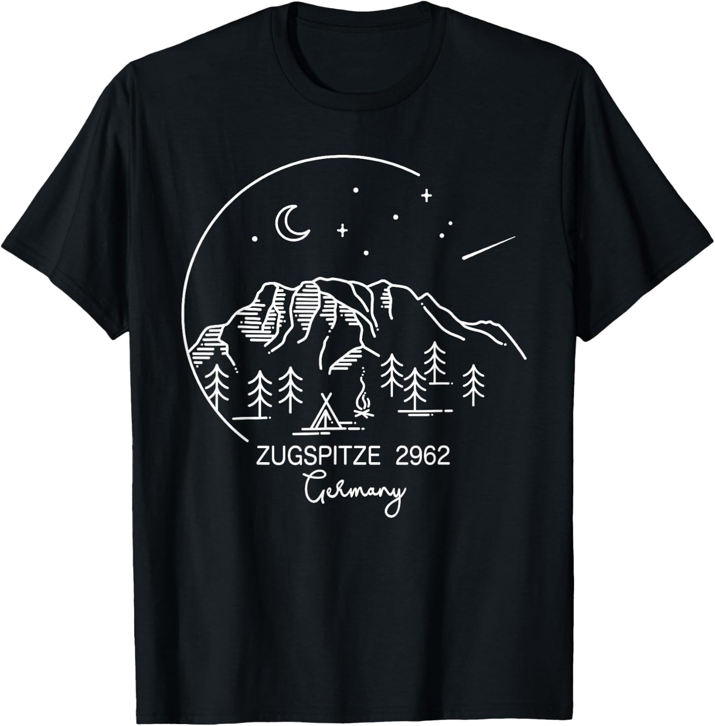 Zugspitze Berg Garmisch Partenkirchen Bayern Deutschland T-Shirt - T-Shirt | Black