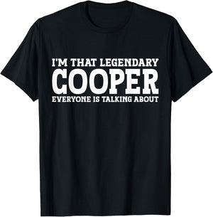 Cooper Personal Name Funny Cooper T-Shirt - T-Shirt | Black