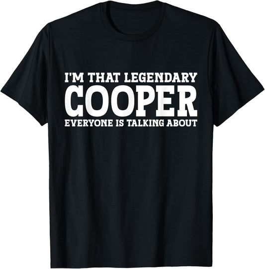 Cooper Personal Name Funny Cooper T-Shirt - T-Shirt | Black