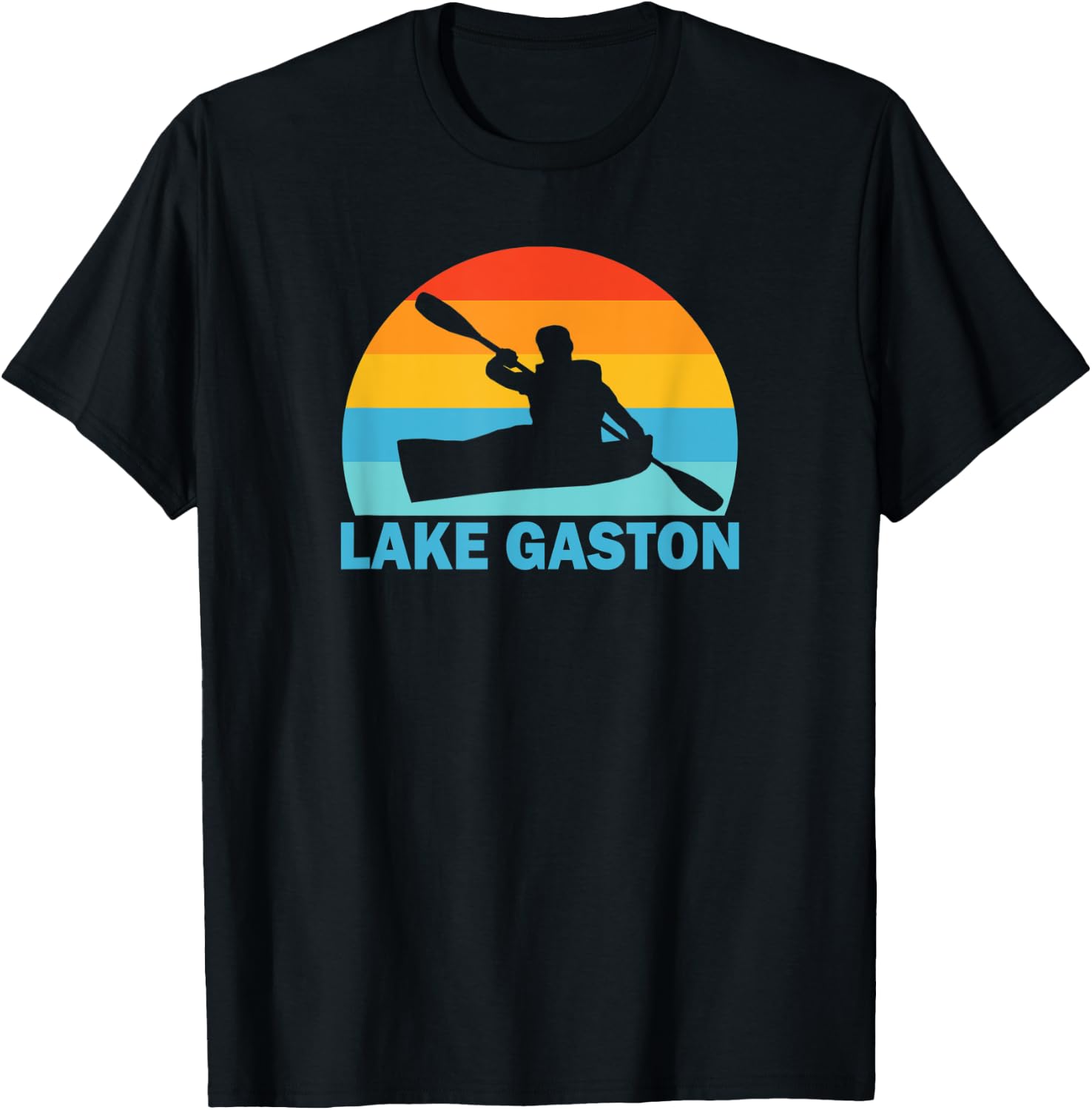 Lake Gaston North Carolina Virginia Kayak T-Shirt - T-Shirt | Black