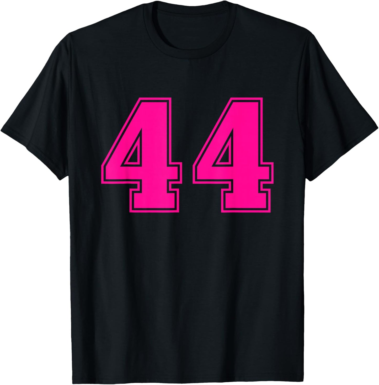 Number #44 Pink Sport Number T-Shirt - T-Shirt | Black