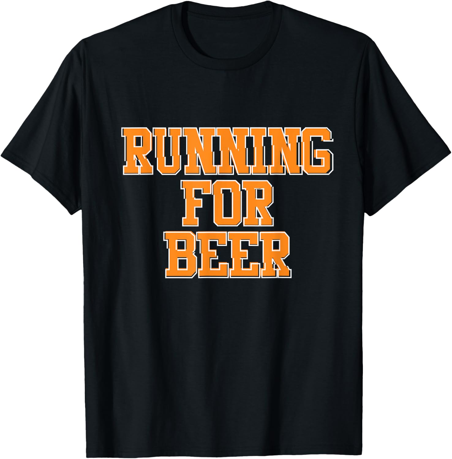 Funny Running For Beer Typography Runner Beer Lover T-Shirt - T-Shirt | Black