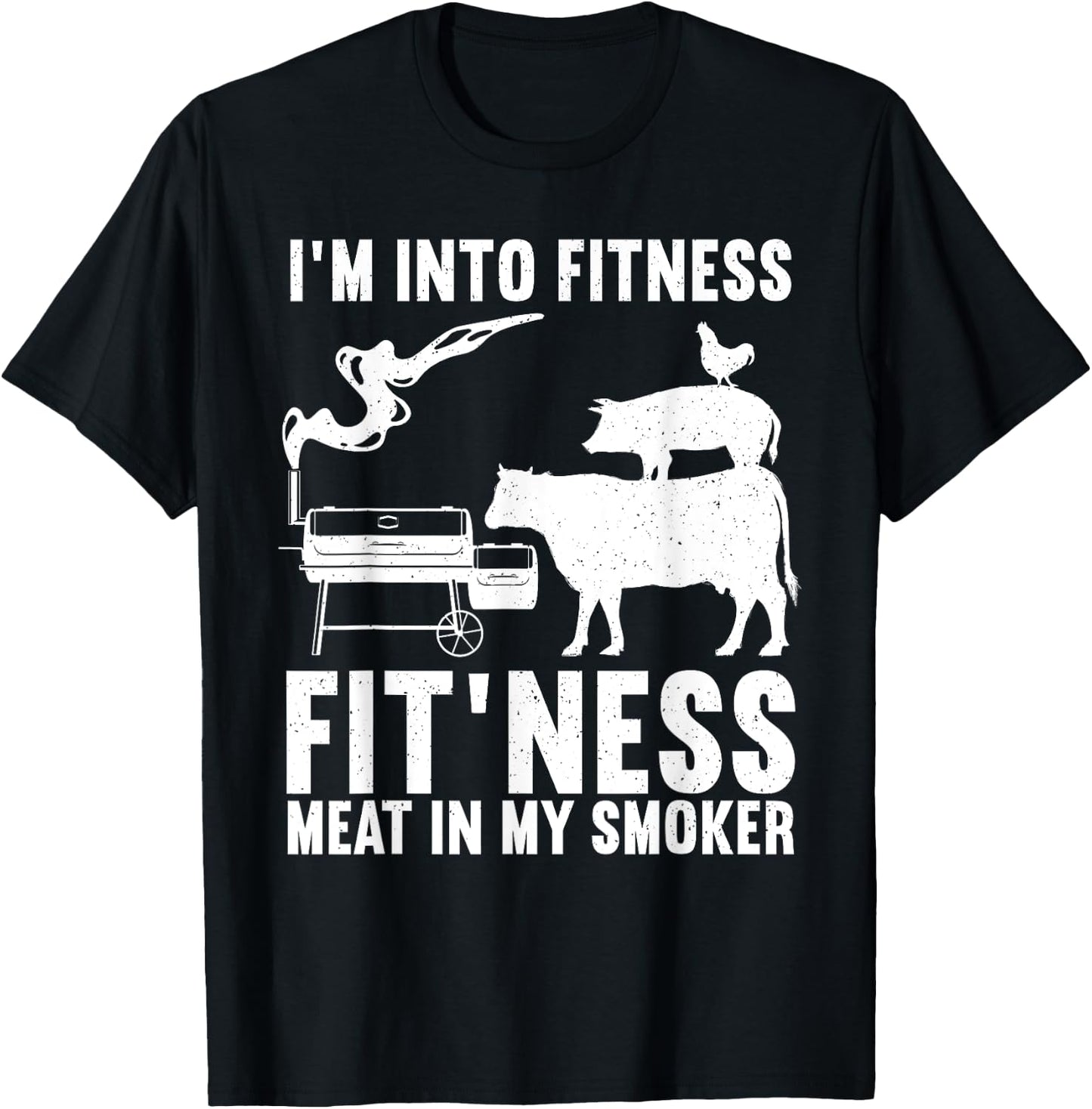 Funny BBQ Meat Smoking Art Women Barbeque Griller T-Shirt - T-Shirt | Black