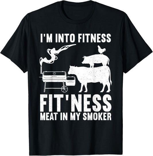 Funny BBQ Meat Smoking Art Women Barbeque Griller T-Shirt - T-Shirt | Black