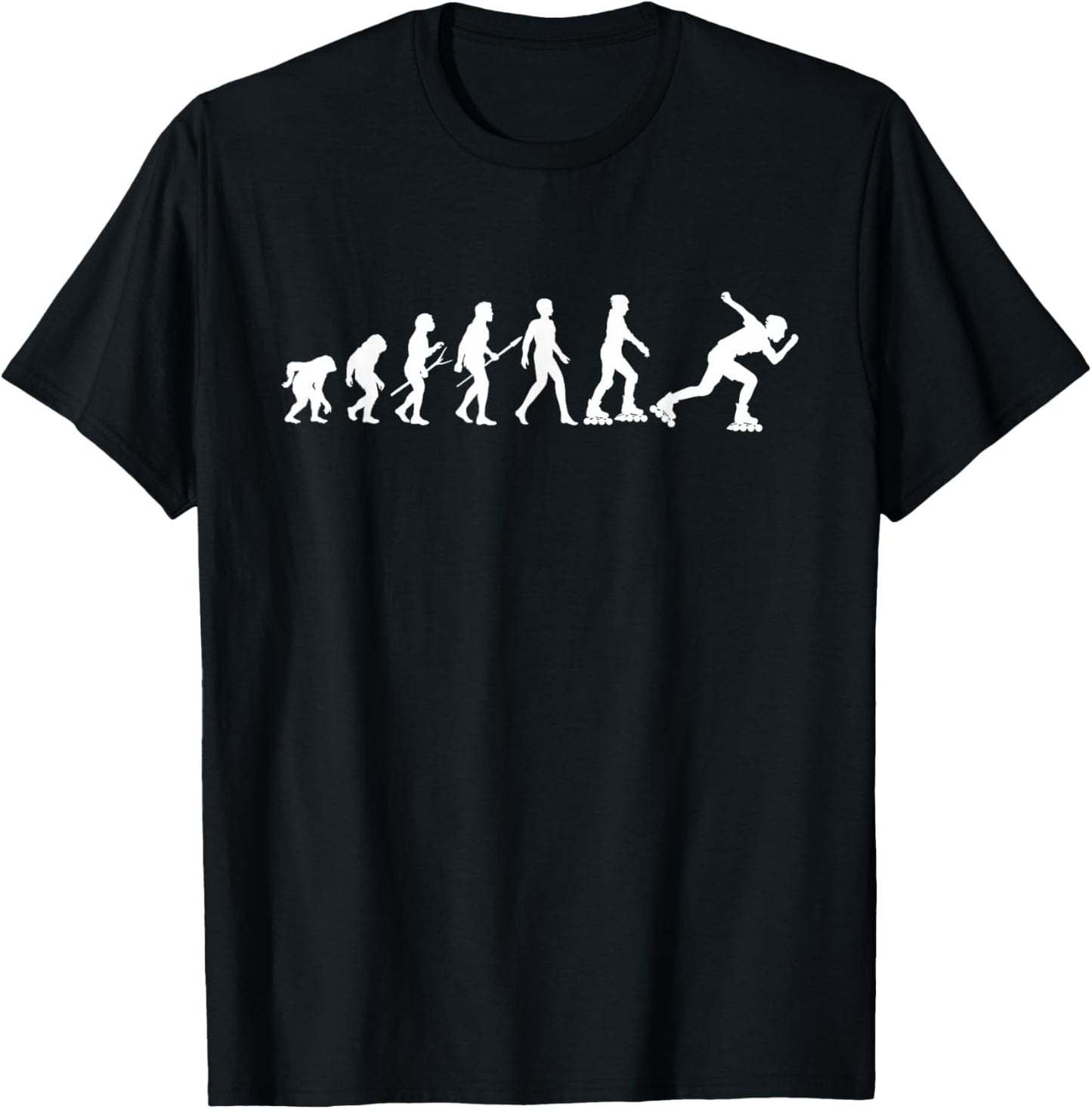 Evolution Of Inline Skating - Roller Skater Rollerblades T-Shirt - T-Shirt | Black