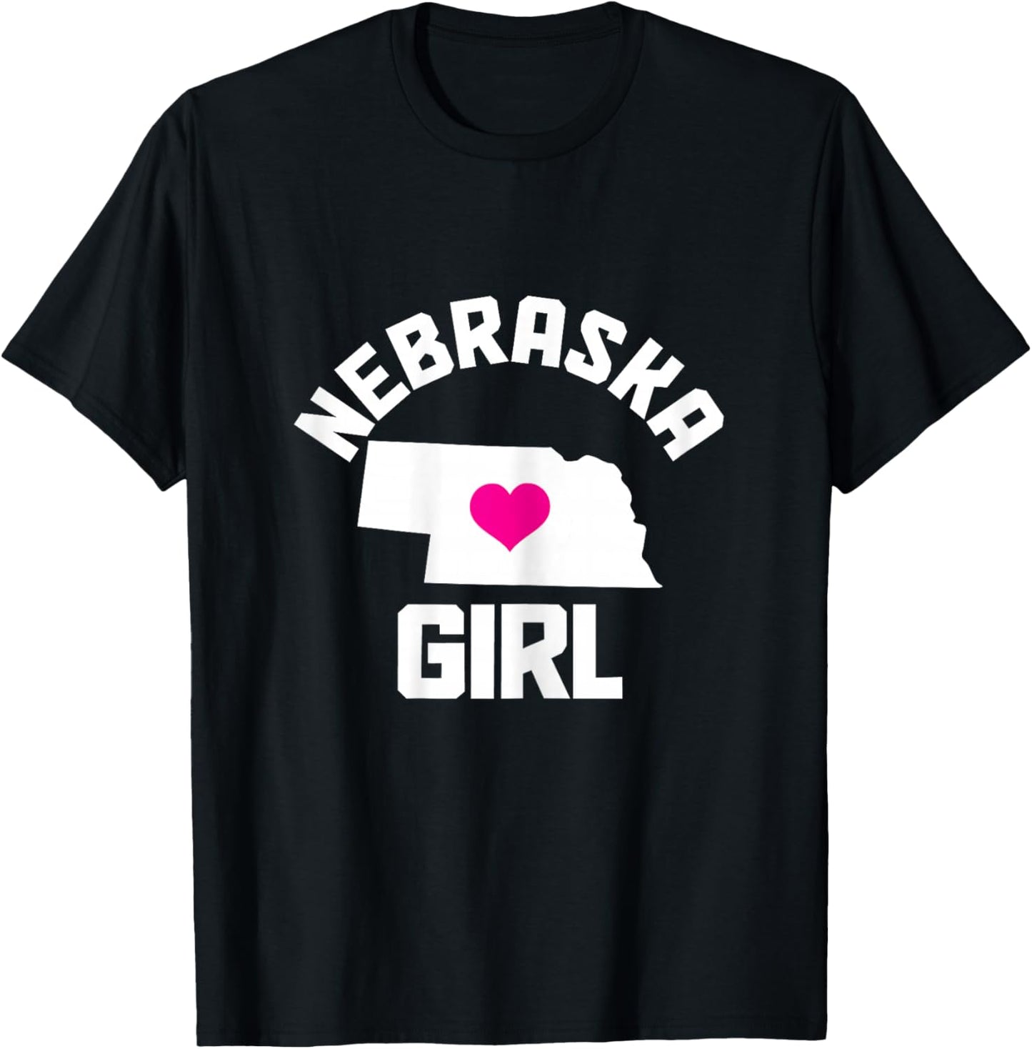 Nebraska Girls' Heart State Map T-Shirt - T-Shirt | Black