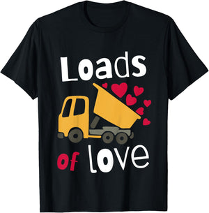 Kids Kids Valentines Day Costume Construction Trucks Boys Toddler T-Shirt - T-Shirt | Black