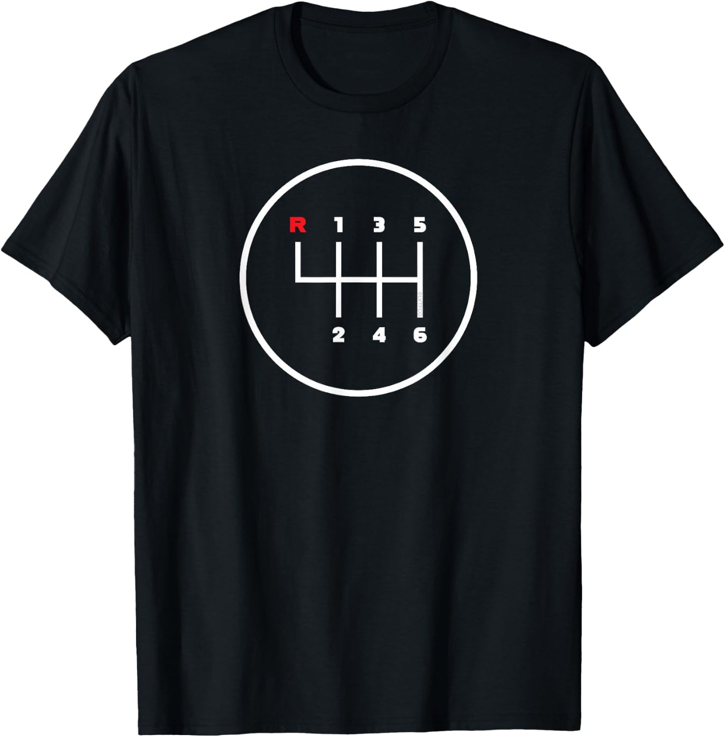 Car Manual Gear Shifter Knob Pattern (6 Speed) T-Shirt - T-Shirt | Black