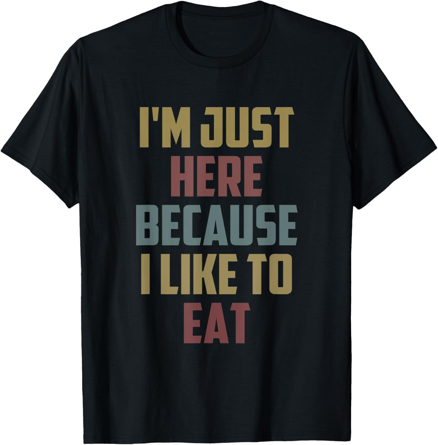 I'm Just Here Because I Like to Eat Funny Gym Saying T-Shirt - T-Shirt | Black