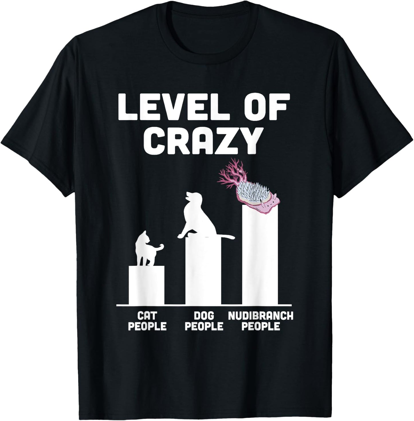 Mollusk Biologist Nudibranch Funny Level Of Crazy T-Shirt - T-Shirt | Black