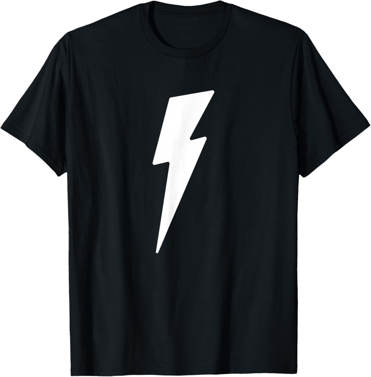 Simple Lightning Bolt in White | Thunder Bolt Graphic T-Shirt - T-Shirt | Black