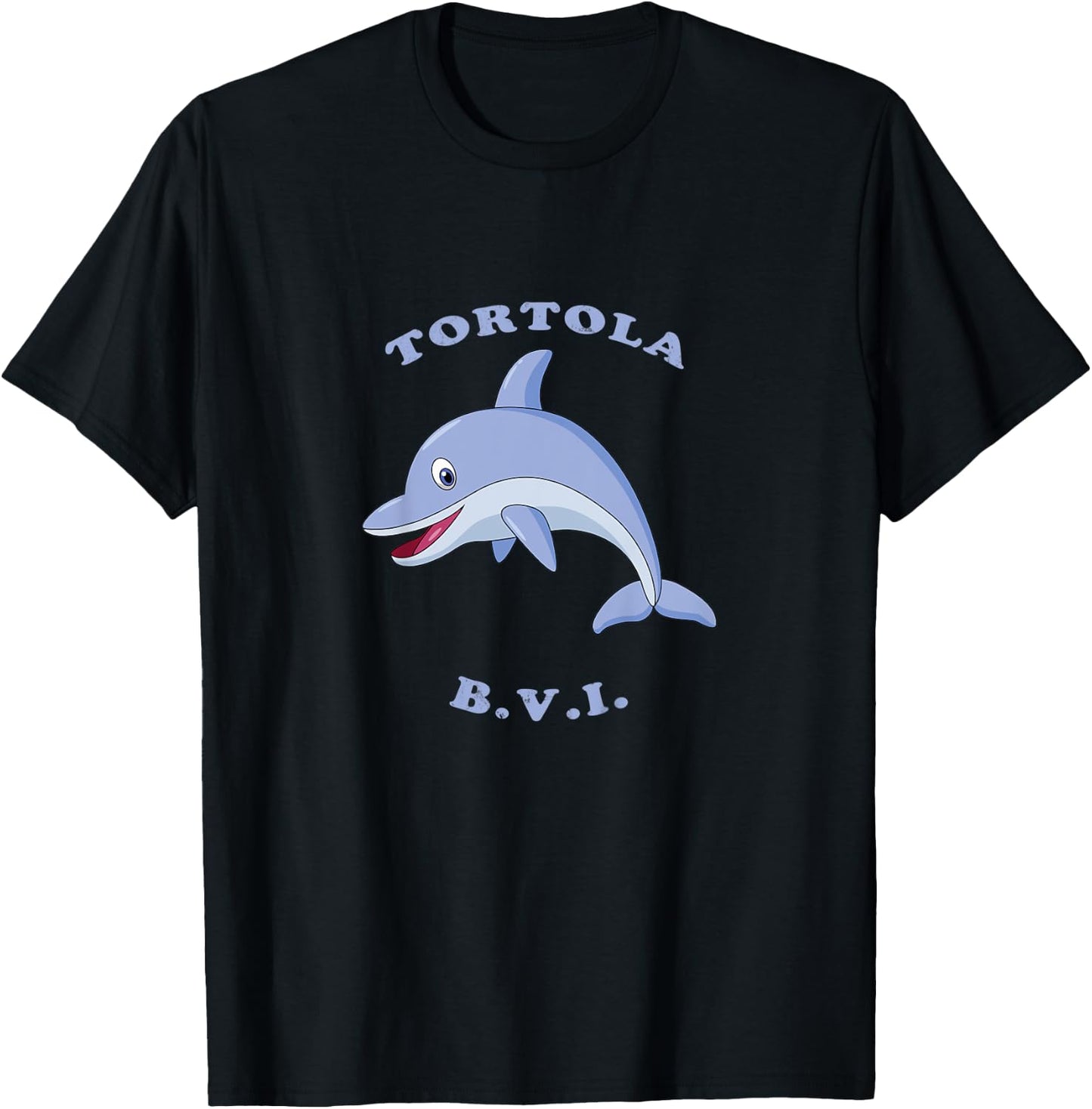 Kids Children's Tortola, BVI Dolphin Vacation T-Shirt - T-Shirt | Black