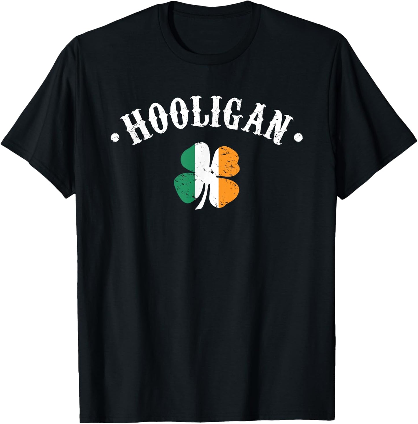 Hooligan St Patricks Day Irish Shamrock Flag T-Shirt - T-Shirt | Black
