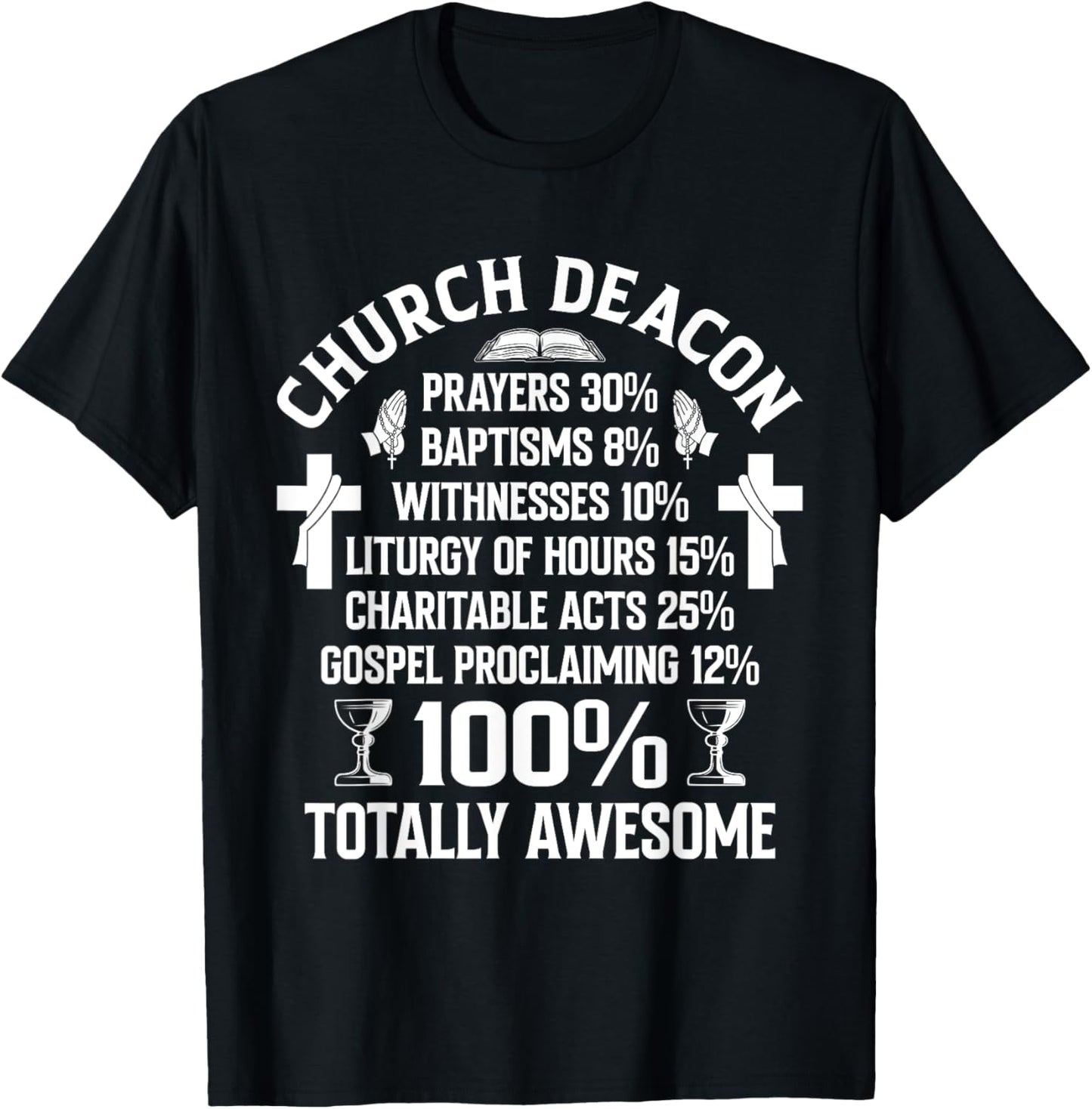 Church Deacon Religion Christian Believer Church Minister T-Shirt - T-Shirt | Black