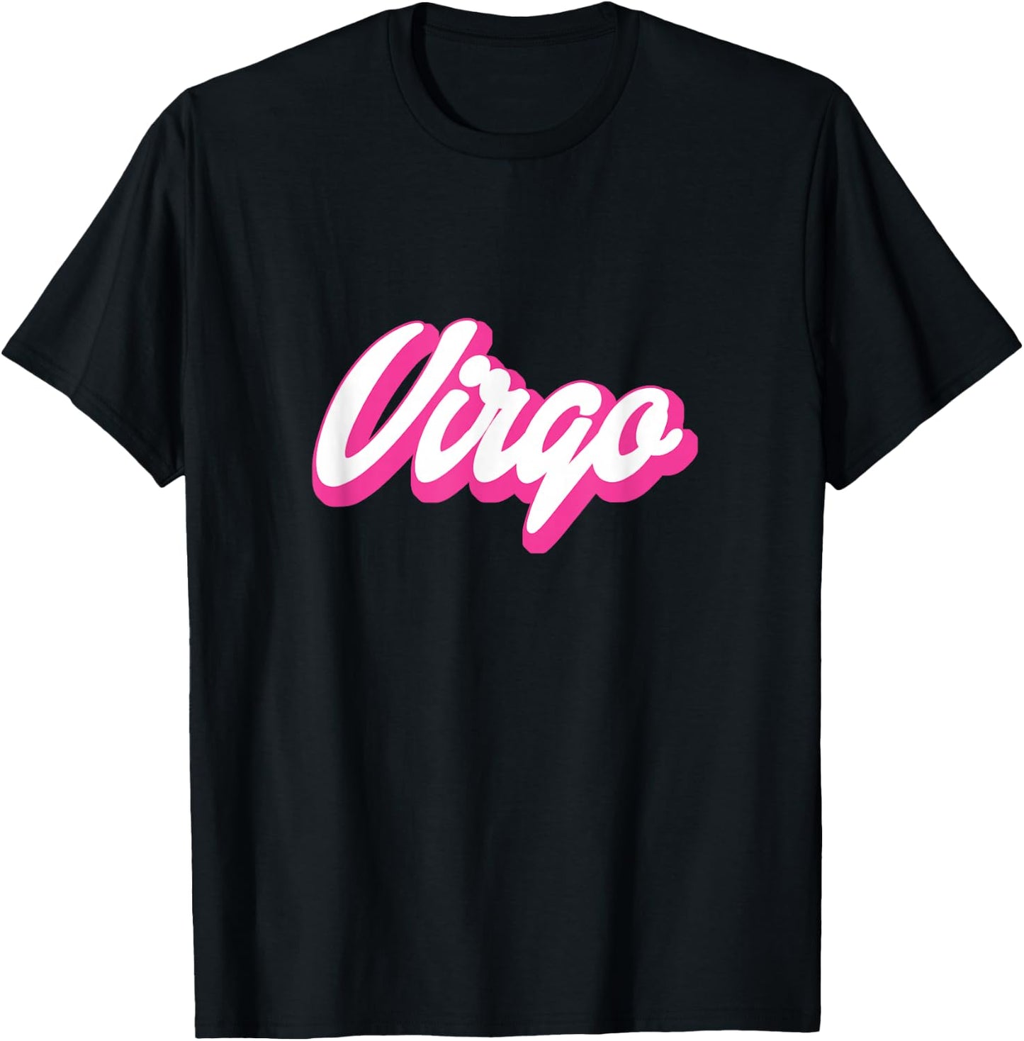 Virgo Zodiac Hot Pink Birthday Sign T-Shirt - T-Shirt | Black