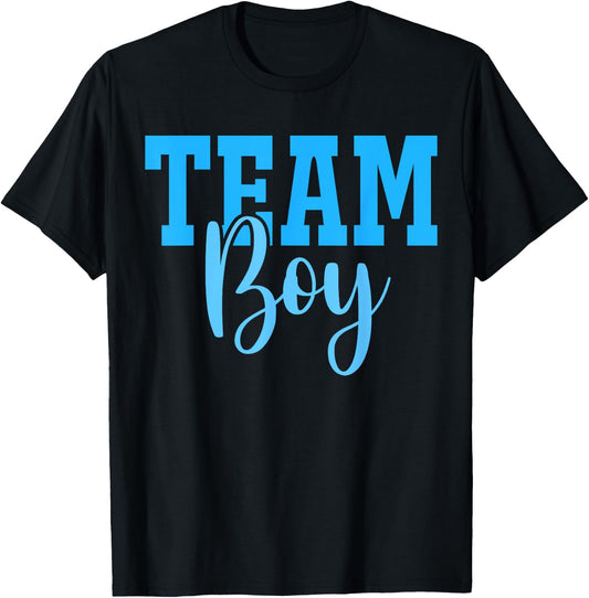 Team Boy Team Girl Blue Gender Reveal Party Matching Family T-Shirt - T-Shirt | Black