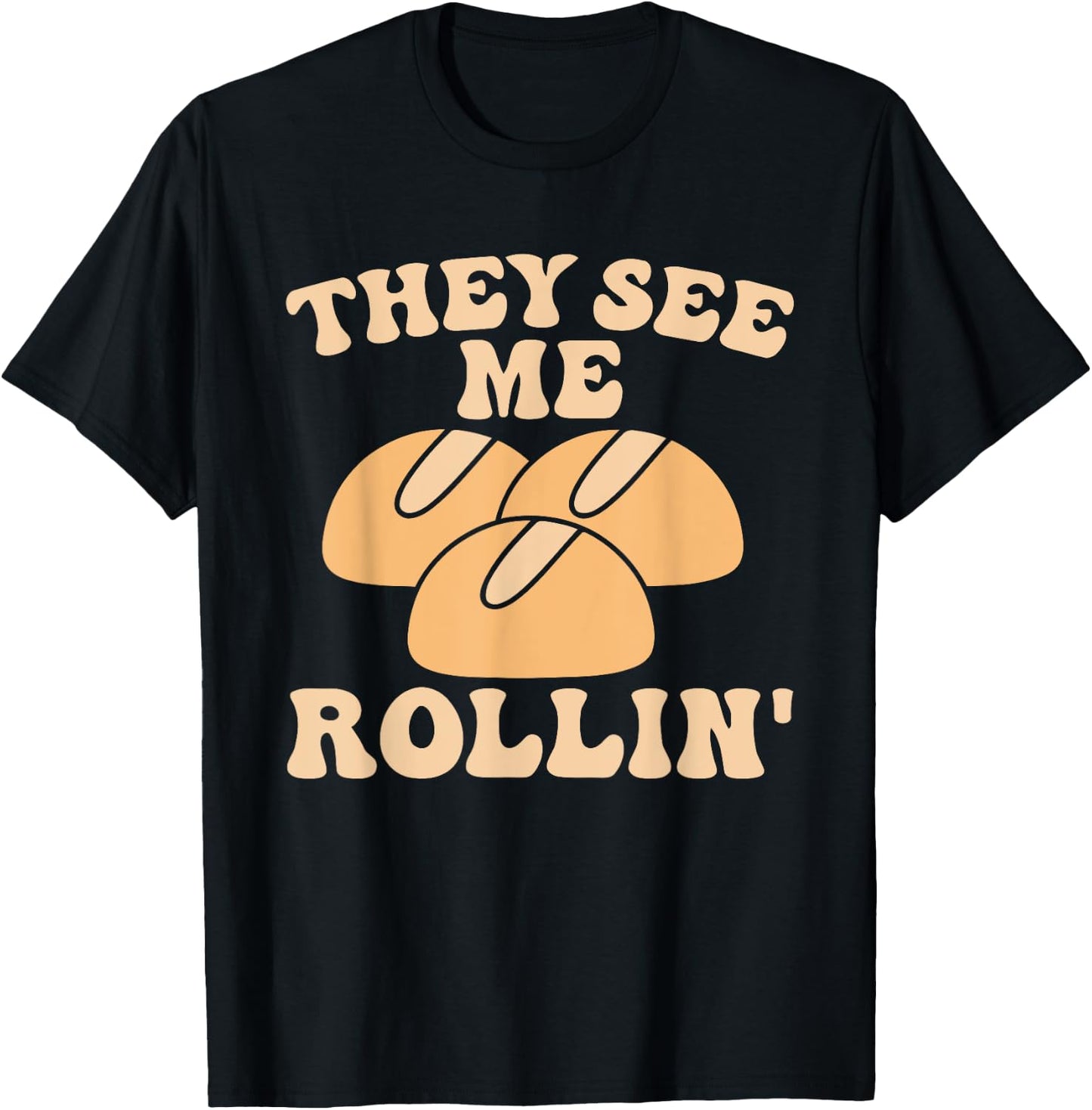 Thanksgiving Family Matching Outfit They See Me Rollin T-Shirt - T-Shirt | Black