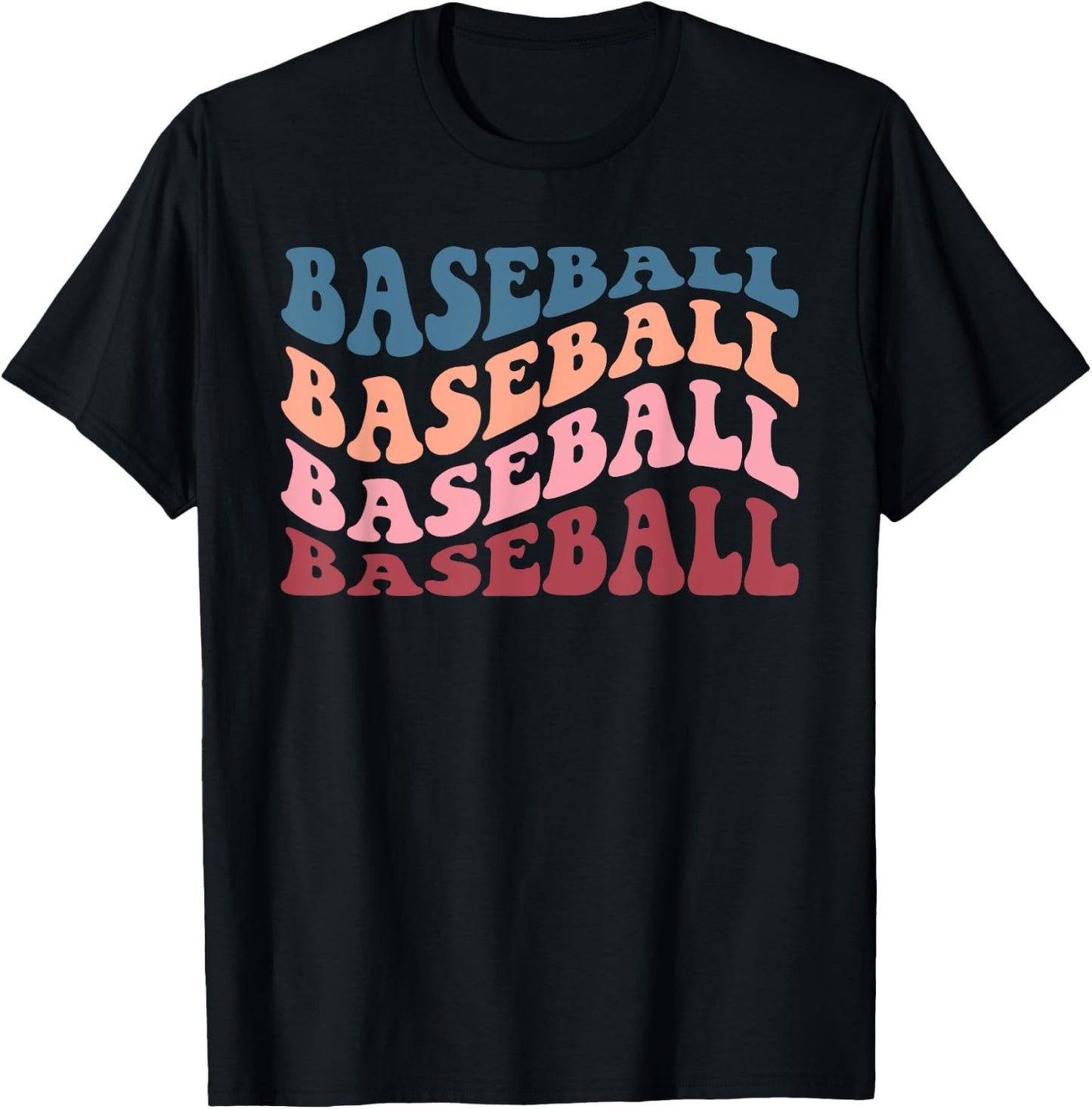 Retro Groovy Baseball T-Shirt - T-Shirt | Black