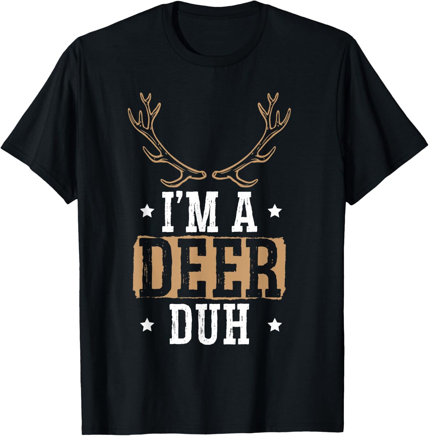 I'm a Deer Duh Halloween Easy Lazy Costume T-Shirt - T-Shirt | Black