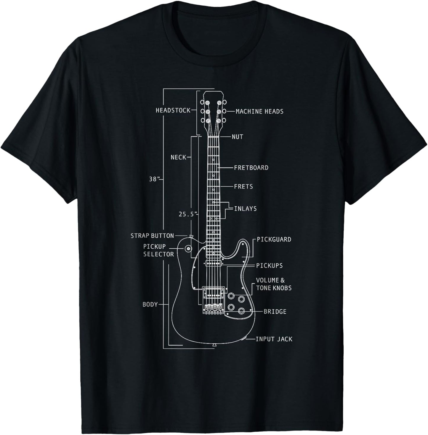 Guitar Chart T-Shirt - T-Shirt | Black