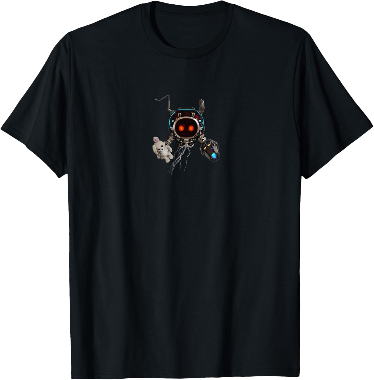 Cute Evil Rabbit Blaster Robot T-Shirt - T-Shirt | Black