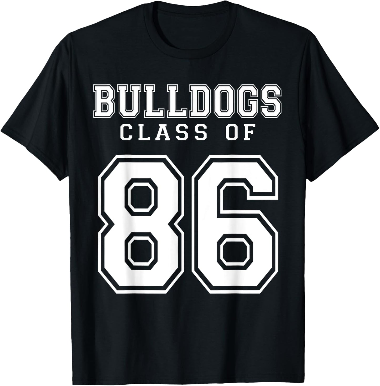 Class Of 1986 Bulldogs Custom Graduation Senior Personalized T-Shirt - T-Shirt | Black