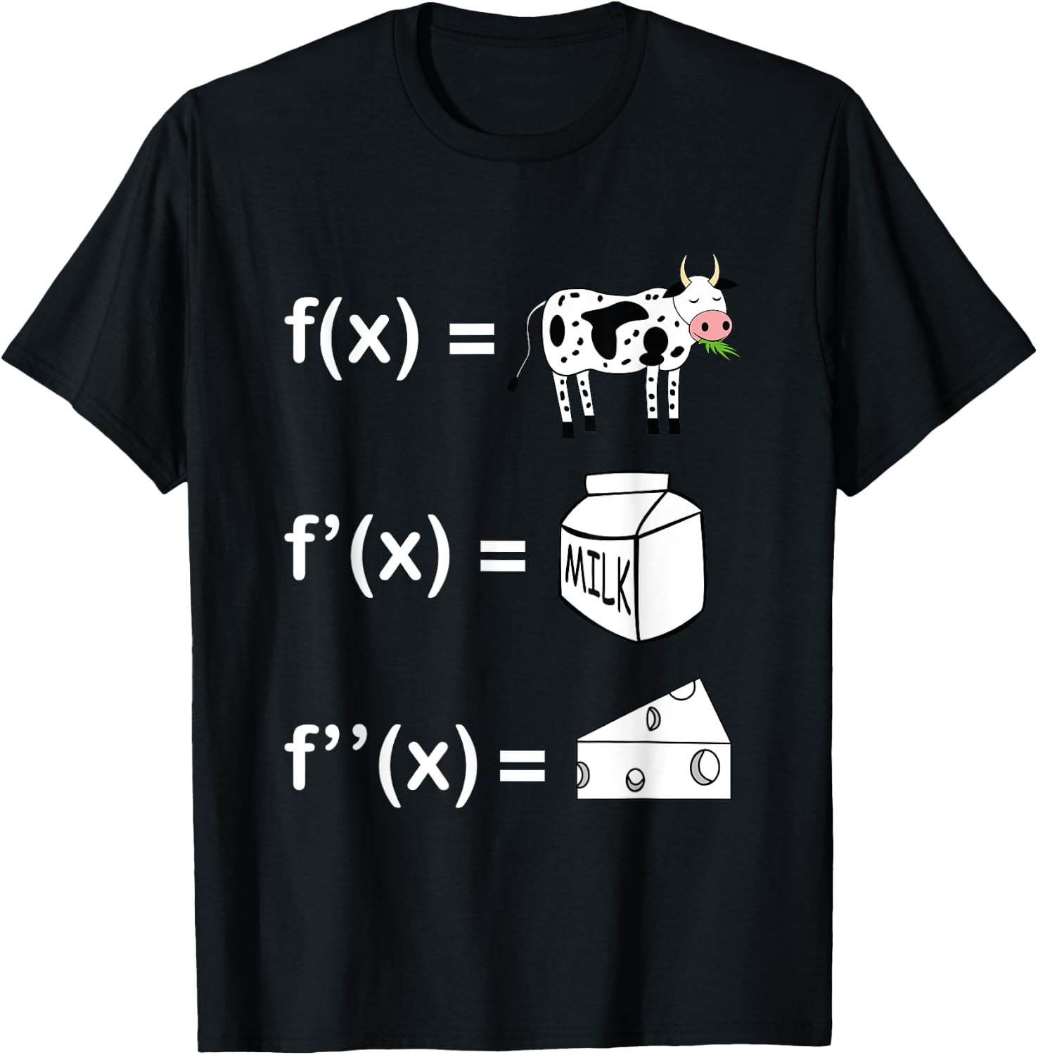 Cowculus Calculus Derivative Mathematics Funny Math Teacher T-Shirt - T-Shirt | Black