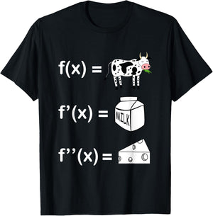Cowculus Calculus Derivative Mathematics Funny Math Teacher T-Shirt - T-Shirt | Black