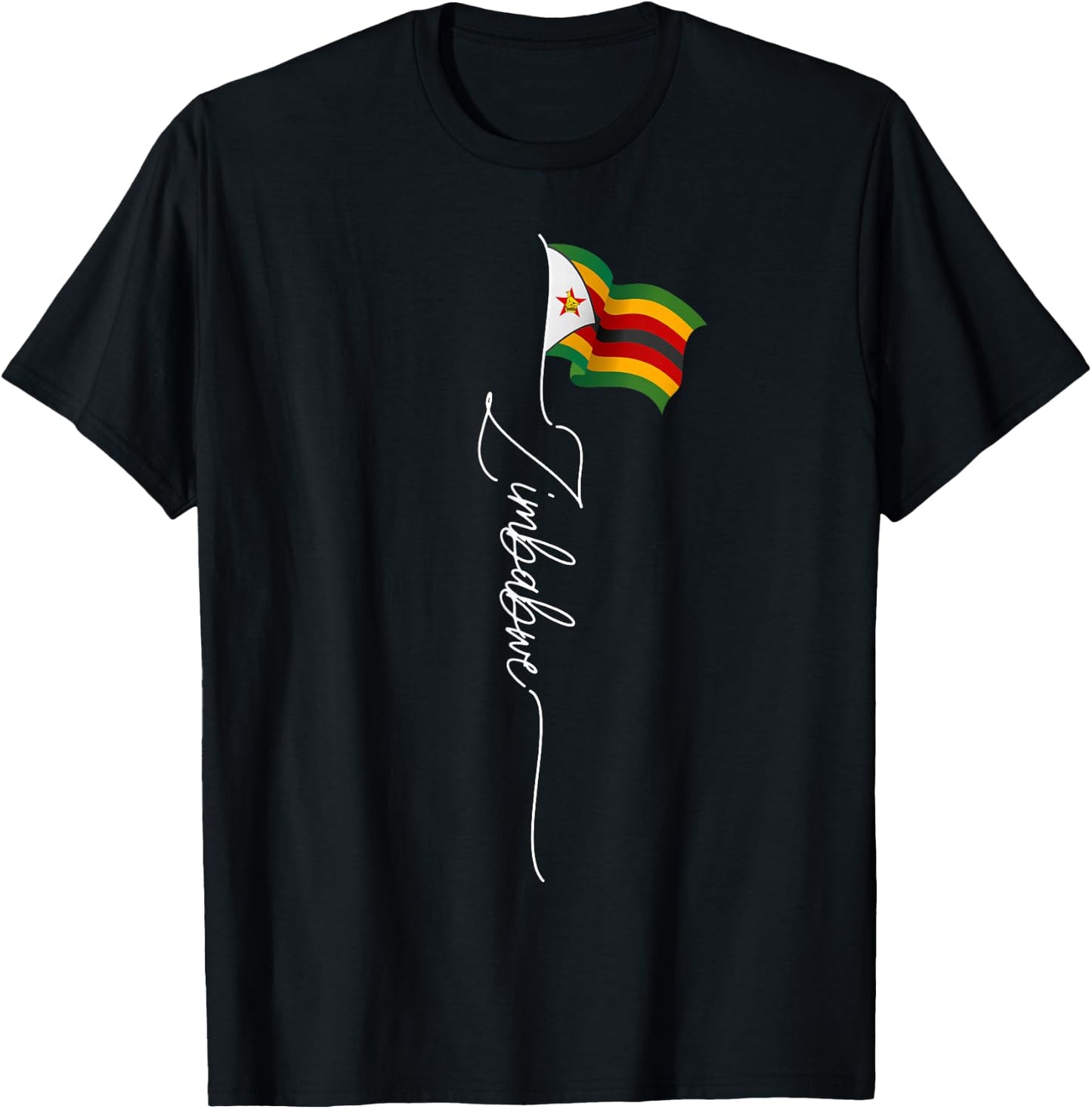 Zimbabwe, flag of Zimbabwe, Zimbabwean flag patriotic T-Shirt - T-Shirt | Black