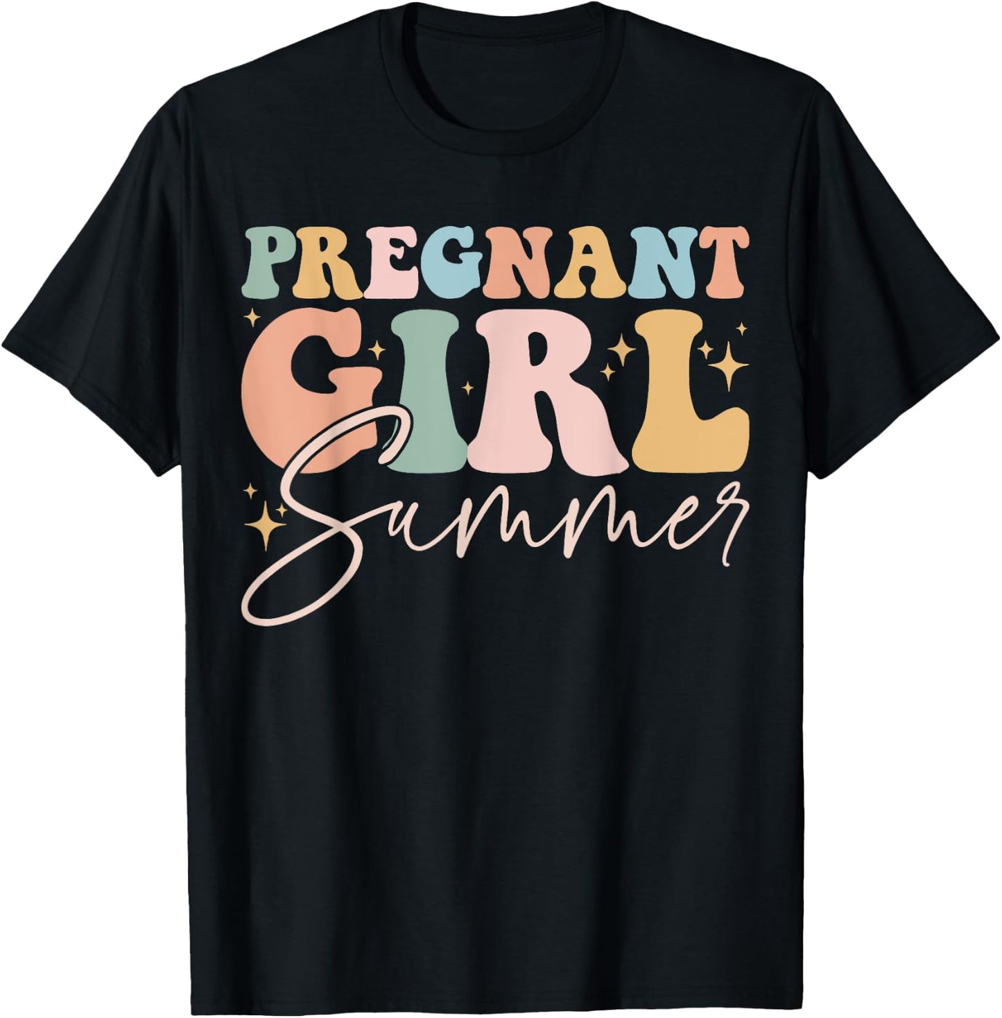 Funny Pregnancy Reveal Pregnant Girl Summer Baby Shower T-Shirt - T-Shirt | Black