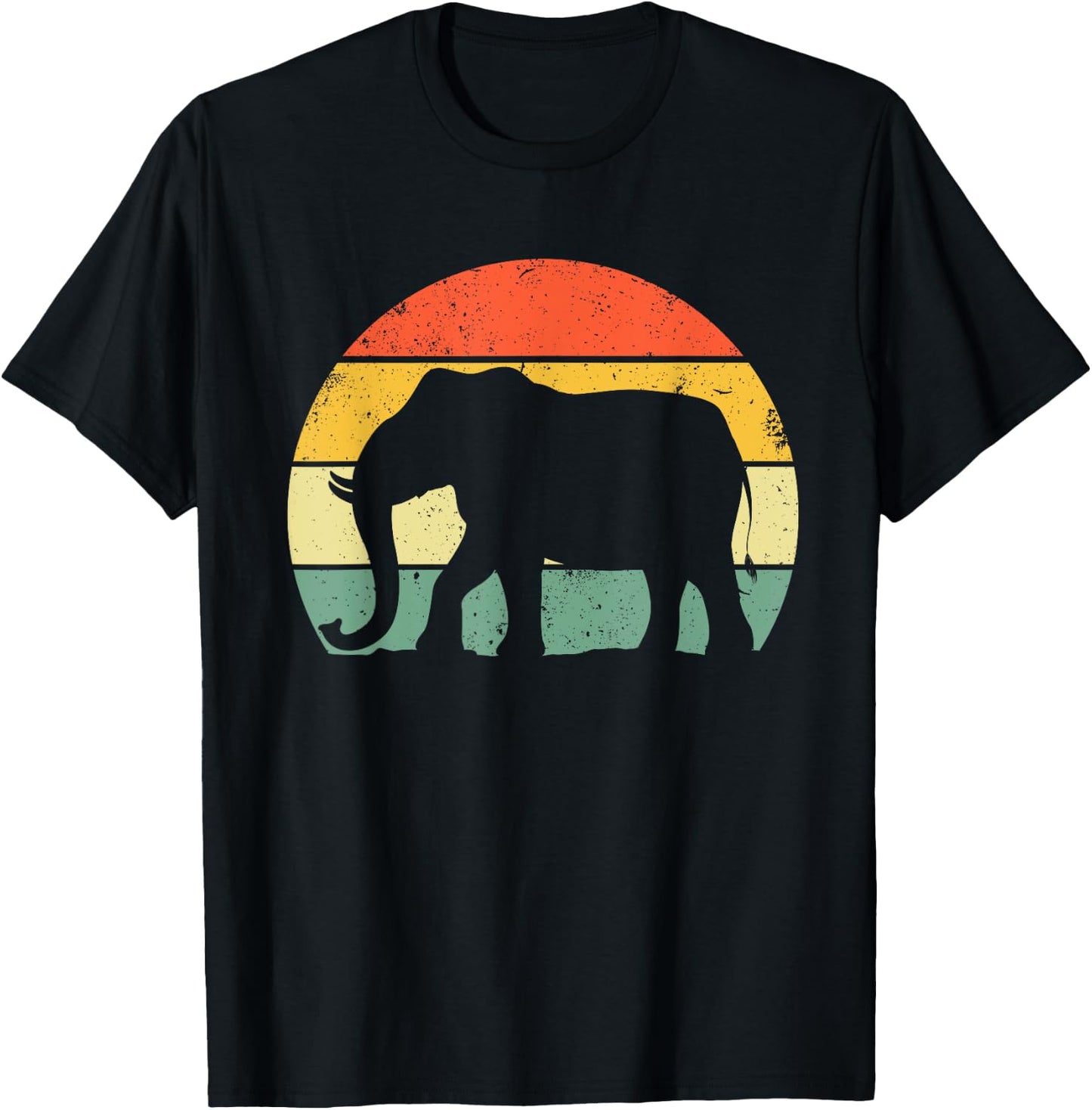 Cool Elephant Art Women Kids Vintage Elephant Lovers T-Shirt - T-Shirt | Black