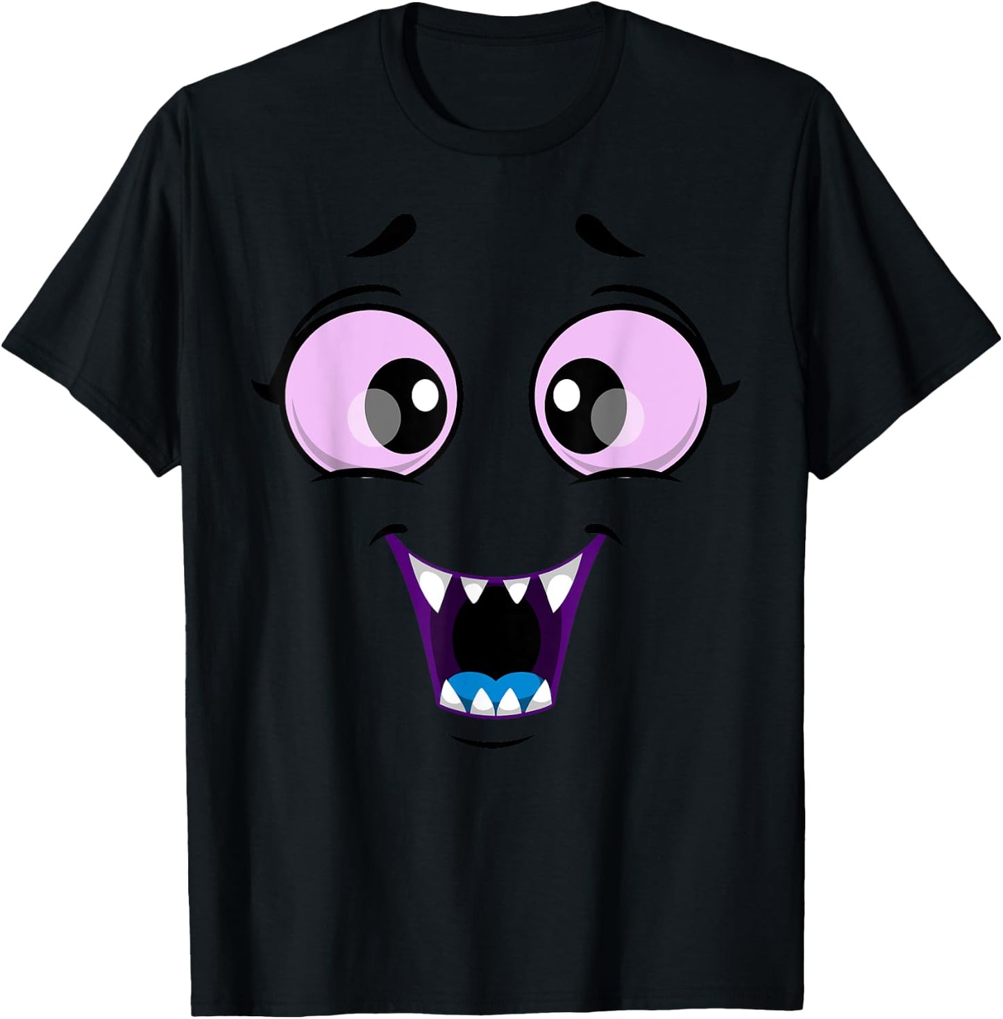 Cute Monster Face Halloween Funny Halloween Kids Adults T-Shirt - T-Shirt | Black