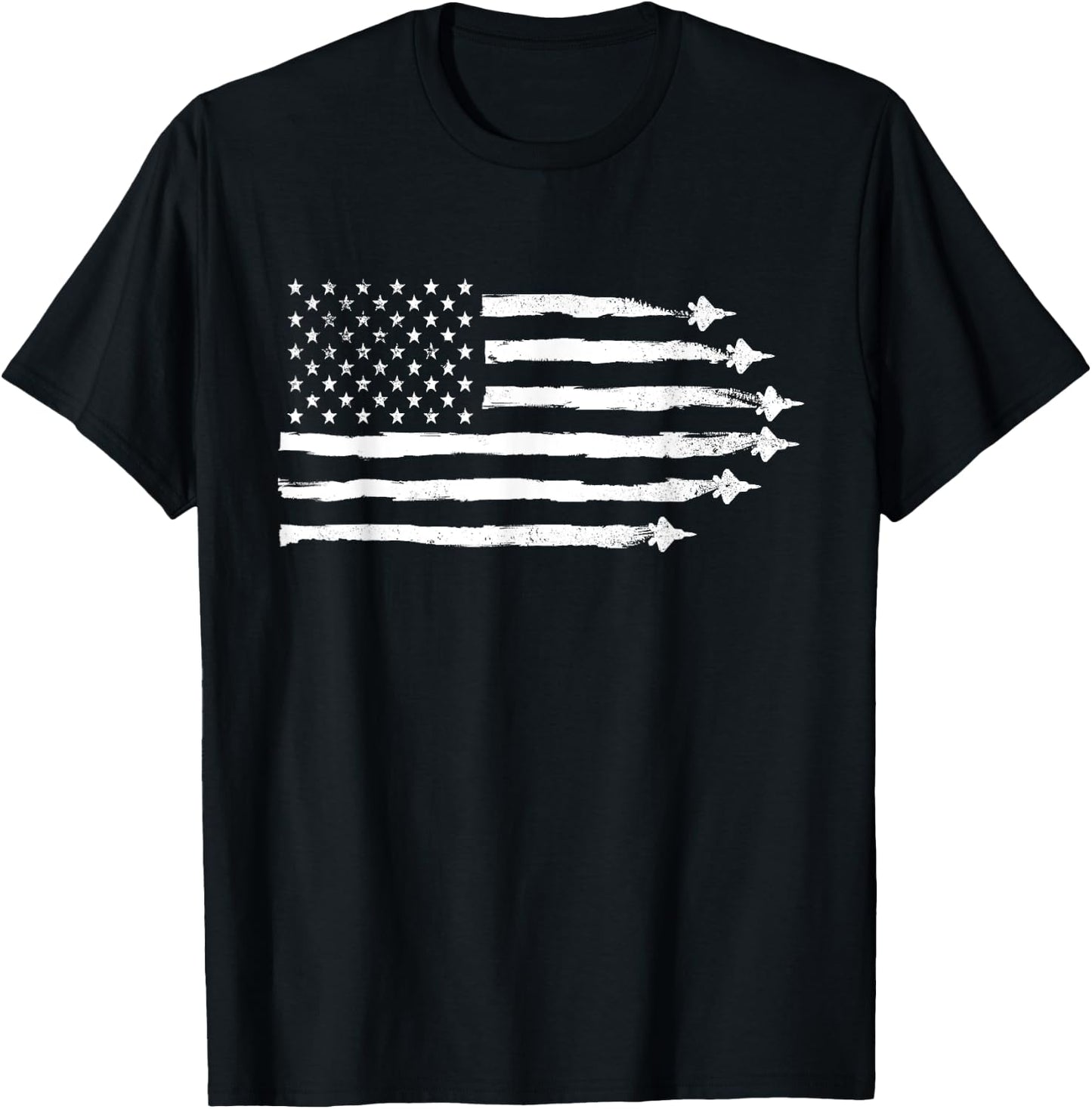 F22 Raptor Patriotic Vintage USA Flag Fighter Jets Men T-Shirt - T-Shirt | Black