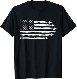 F22 Raptor Patriotic Vintage USA Flag Fighter Jets Men T-Shirt - T-Shirt | Black