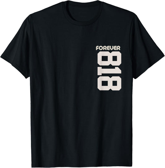 Vintage Forever 818 California Area Code 818 T-Shirt - T-Shirt | Black