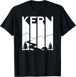 Kern River California Sequoia Forest Kernville Retro Camping T-Shirt - T-Shirt | Black
