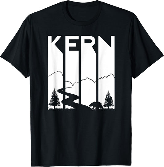 Kern River California Sequoia Forest Kernville Retro Camping T-Shirt - T-Shirt | Black