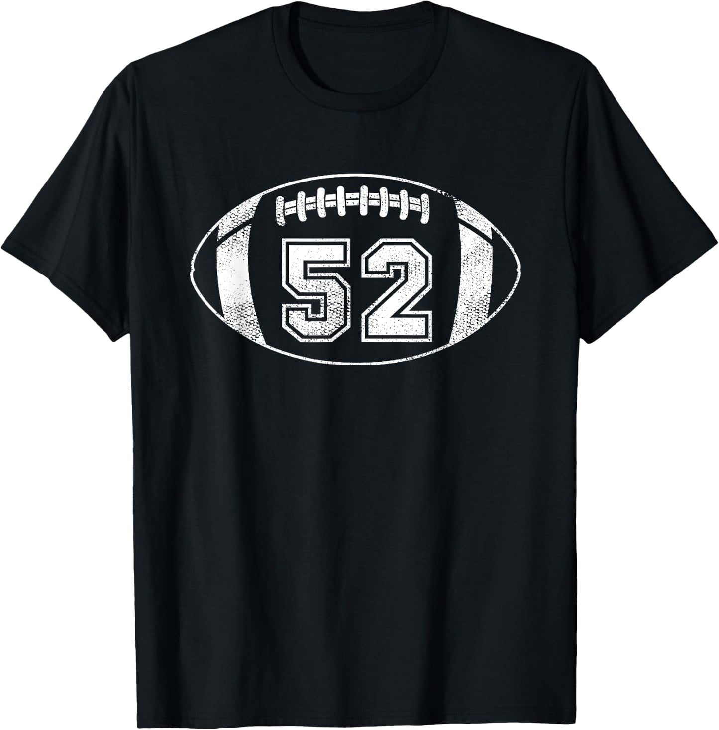 Football Player #52 Football Mom Dad Jersey 52 Varsity Team T-Shirt - T-Shirt | Black