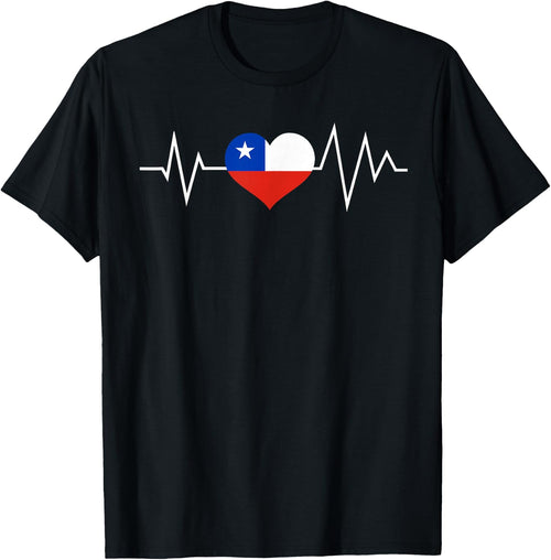 Chile Flag Heartbeat Chilean Men Women Kids