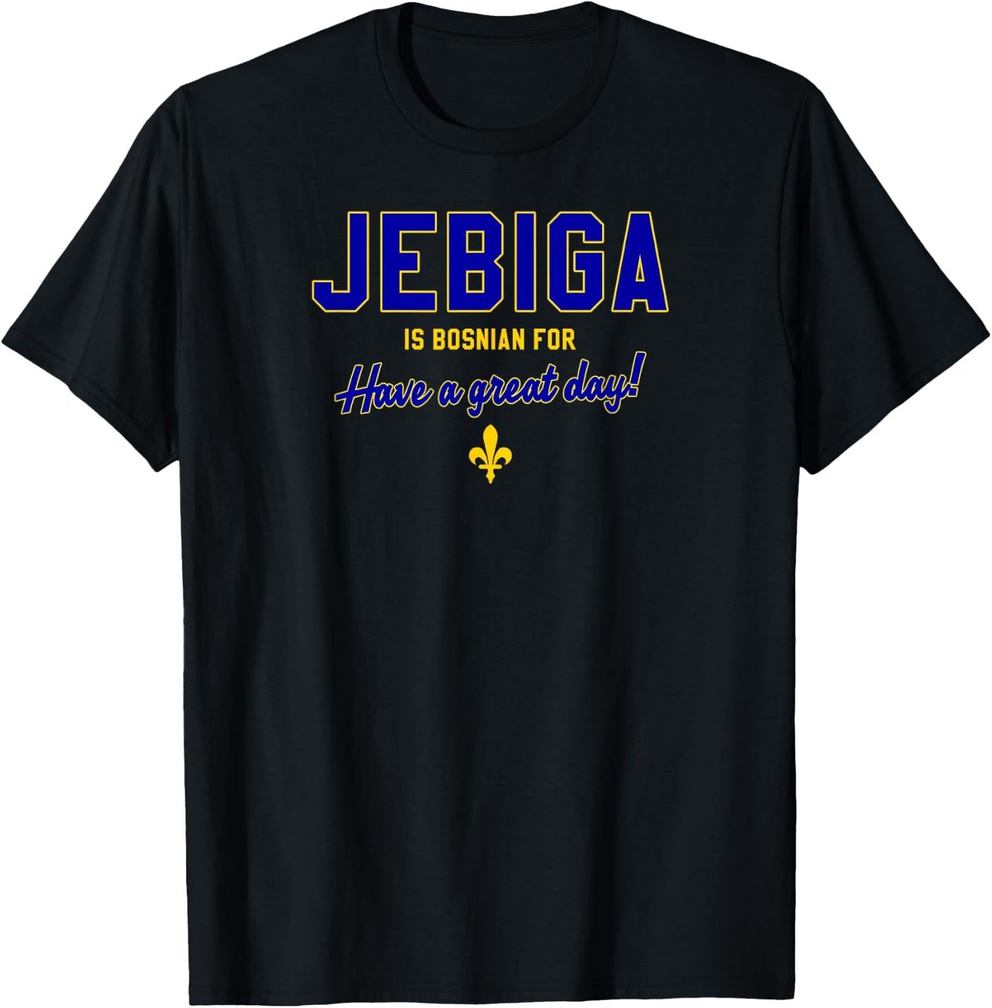 JEBIGA is Bosnian for Have A Nice Day Funny Bosnia Flag Gift T-Shirt - T-Shirt | Black