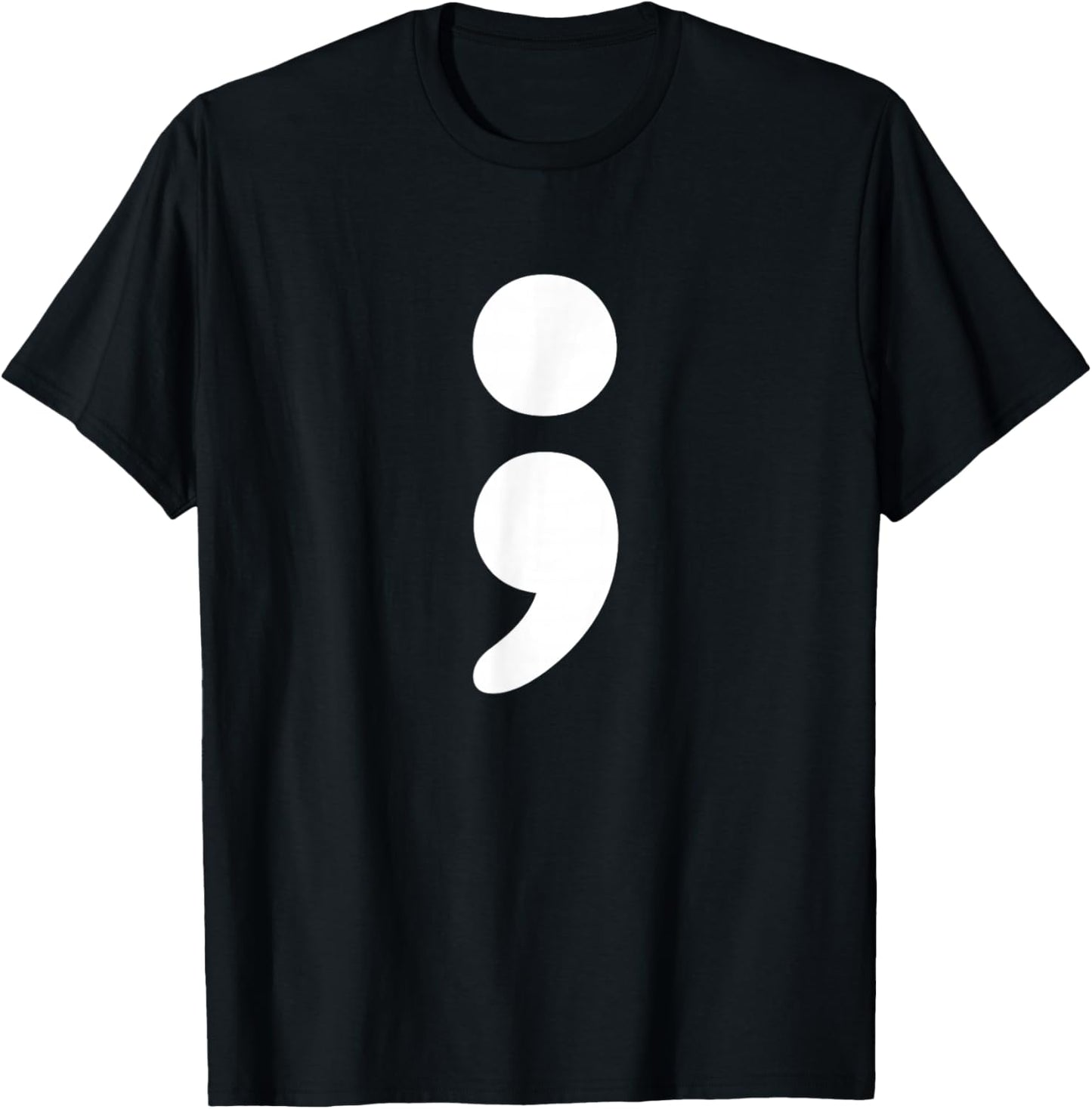 Semicolon Mental Health Matters Awareness Month T-Shirt - T-Shirt | Black