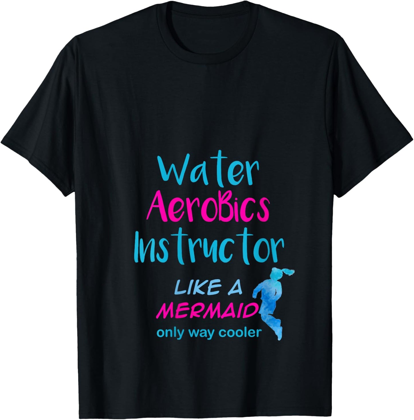 Aqua Water Aerobics Instructor Like A Mermaid V-Neck T-Shirt - T-Shirt | Black