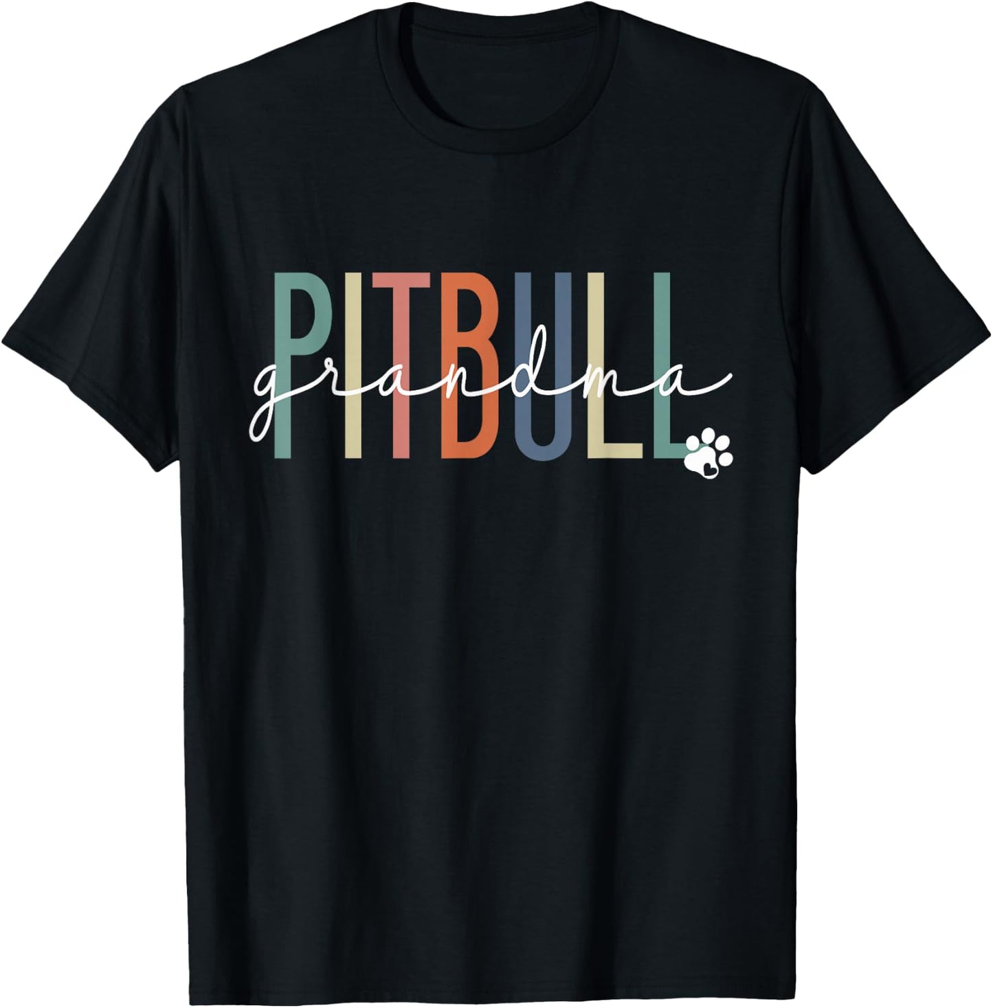 Pit Bull Grandma Pitbull Pittie Dog Nana Mother's Day Women Girls Kids T-Shirt - T-Shirt | Black