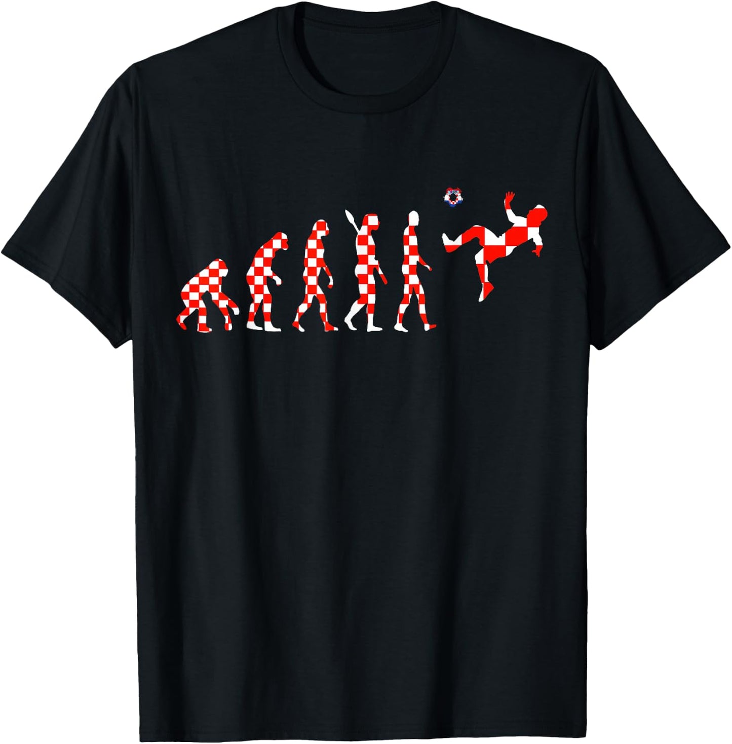 Croatia Hrvatska Soccer Team Evolution Croatian Soccer T-Shirt - T-Shirt | Black
