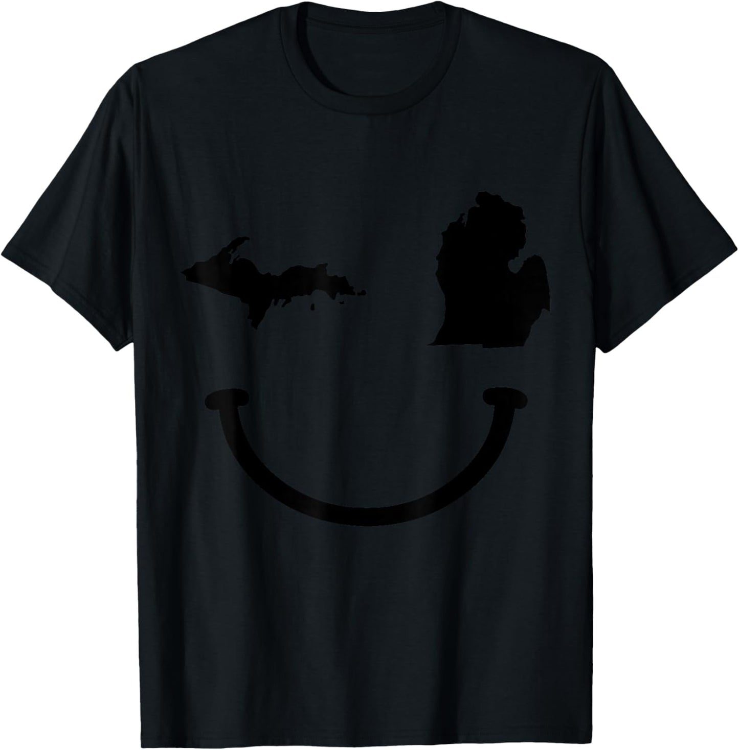 Michigan Pride State Map Vintage Funny T-Shirt - T-Shirt | Black