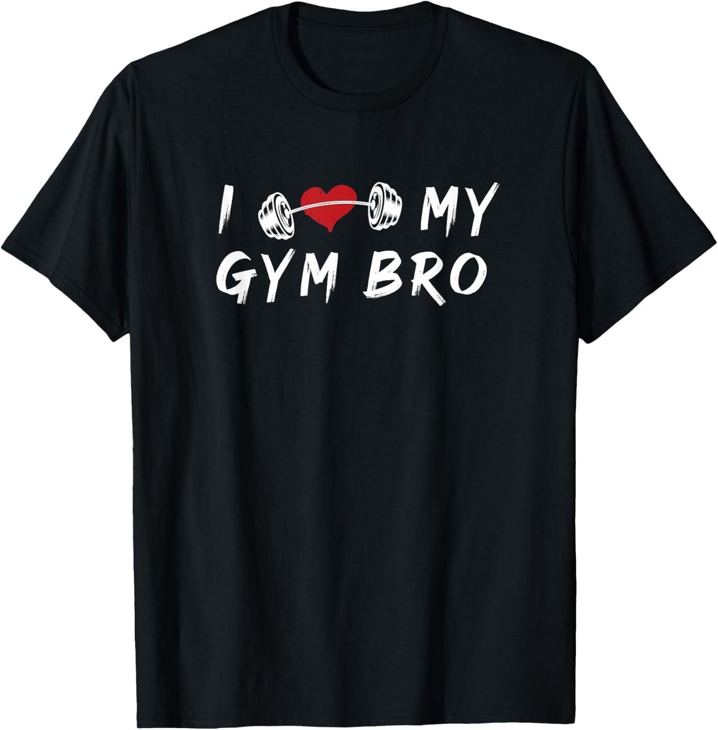 I Love My Gym Bro Fitness Workout Heart T-Shirt - T-Shirt | Black