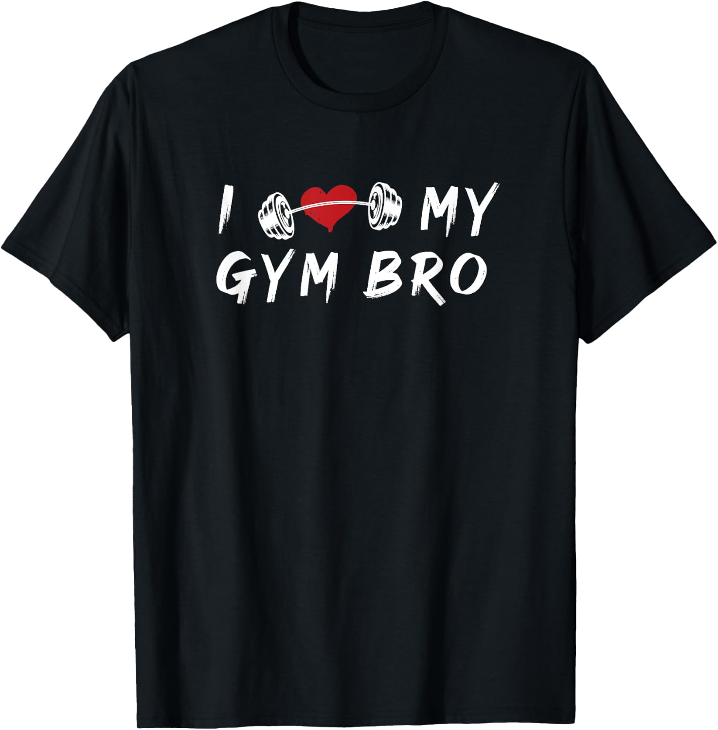 I Love My Gym Bro Fitness Workout Heart T-Shirt - T-Shirt | Black